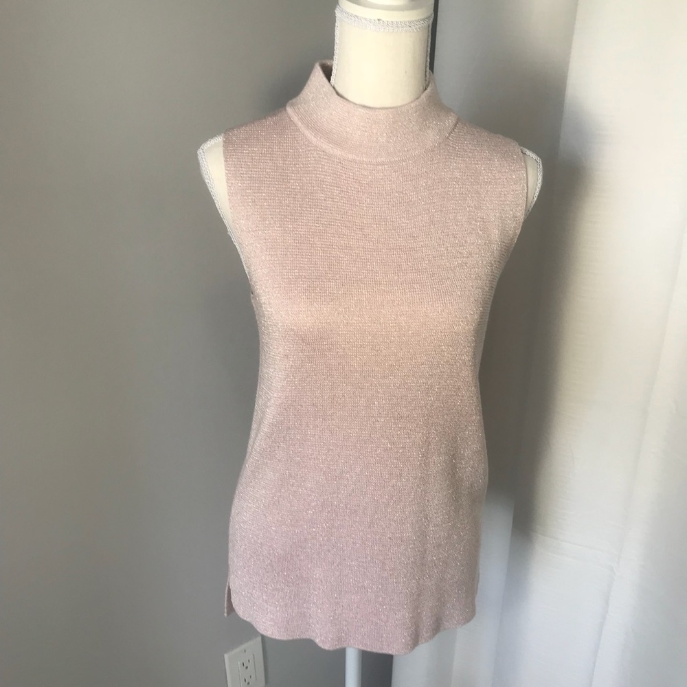 Banana Republic Gold and cream knit high neck top